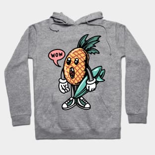 surfing pineapple cartoon Hoodie